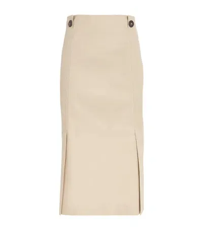 Sa Su Phi Gabardine Midi Skirt In Beige