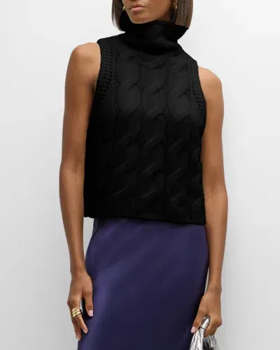 Sablyn Saige B Cashmere Sleeveless Turtleneck Sweater In Black