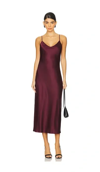 Sablyn Taylor Silk Dress In Burgundy