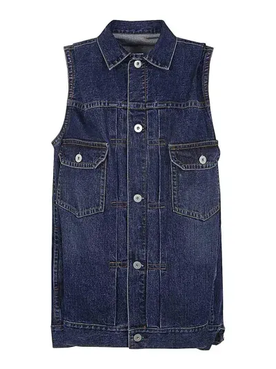 Sacai Denim Vest In Blue