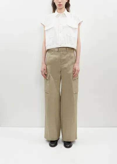 Sacai Cotton Chino Pants In Beige