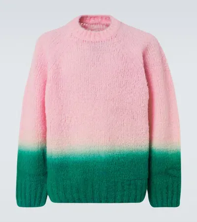 Sacai Gradient Wool-blend Sweater In Pink