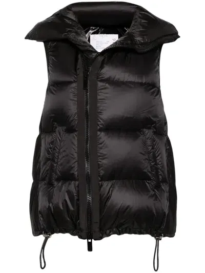 Sacai Off-centre Padded Gilet In Black