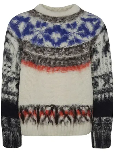 Sacai Pattern Knit Sweater Clothing In White