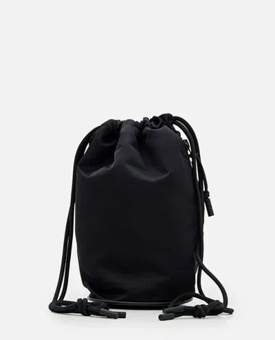 Sacai Monogram-embroidered Bucket Bag In Black