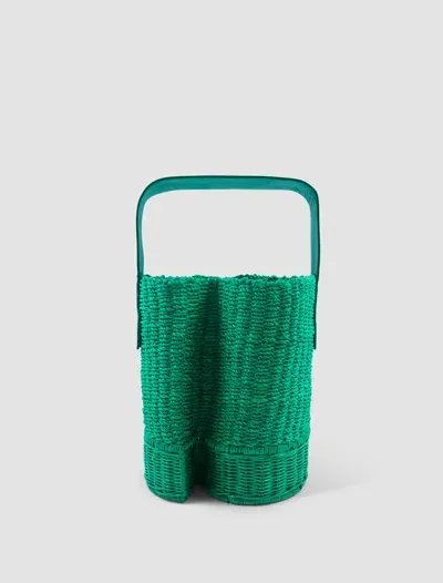 Sacai Small S Basket Bag In Green