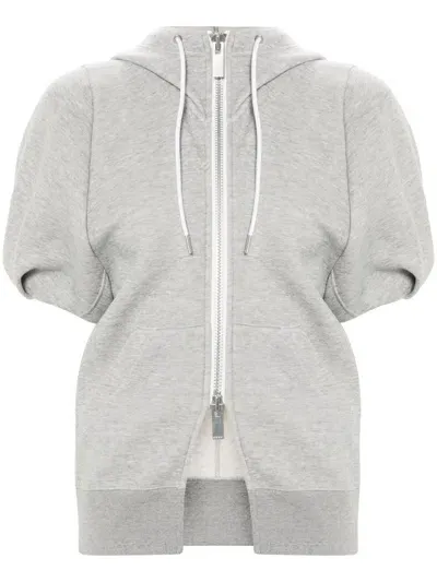 Sacai Sponge Sweat Hoodie In Grey