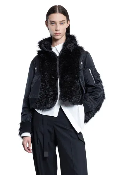 Sacai Woman Black Jackets