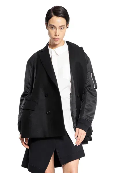 Sacai Woman  Jackets In Black