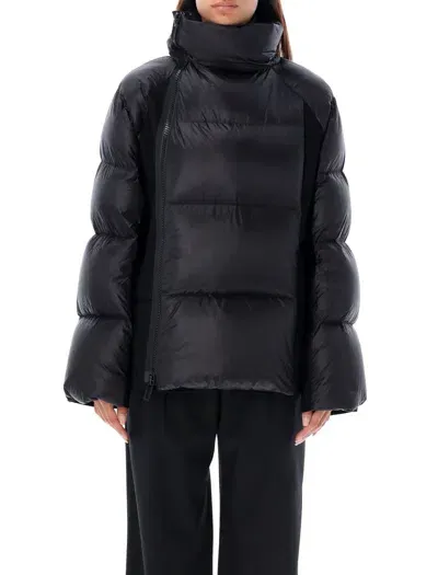 Sacai Wool Melton Detail Down Jacket In Black