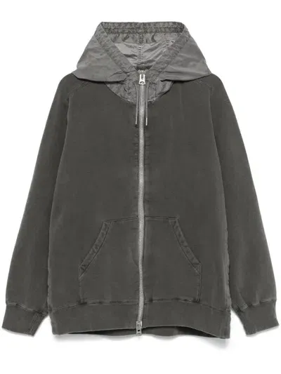 Sacai Zip-up Hoodie In Grey