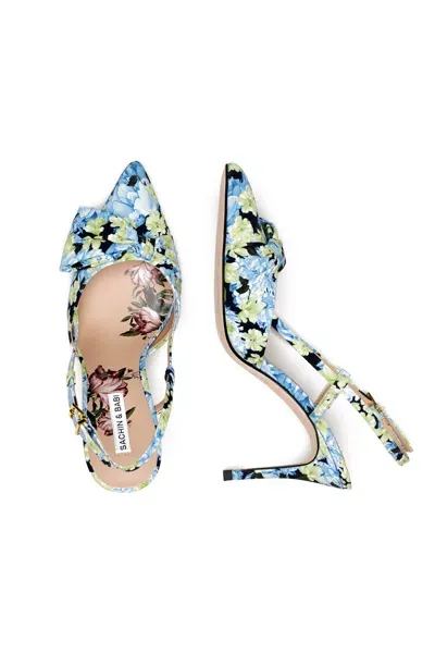 Sachin & Babi Lenox 90mm Floral-print Pumps In Blue