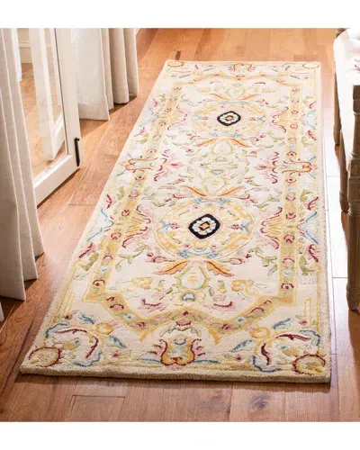 Safavieh Feather Medallion Rug, 2' X 8' In Beige/sage