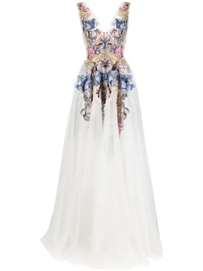 Saiid Kobeisy Bead-embellished Tulle Gown In Multicolour