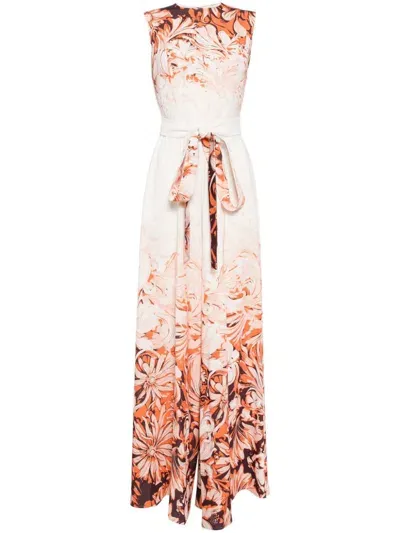 Saiid Kobeisy Floral-print Wide-leg Jumpsuit In White