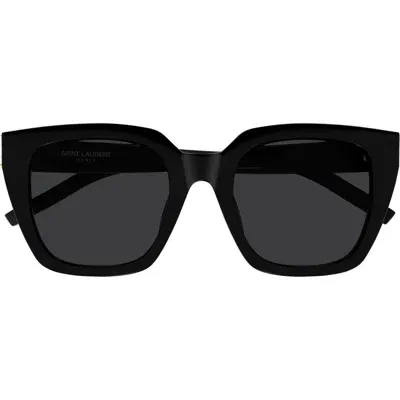 Saint Laurent 51mm Cat Eye Sunglasses In Shiny Solid Black