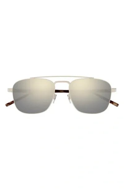 Saint Laurent 56mm Aviator Sunglasses In Ivory