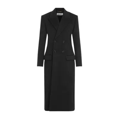 Saint Laurent Coat In Black