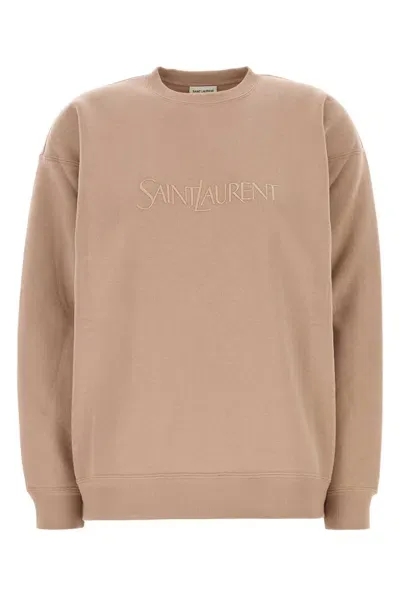 Saint Laurent Cotton Sweatshirt In Pink