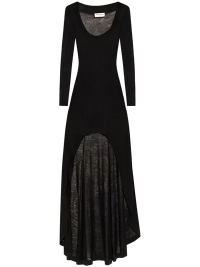 Saint Laurent Asymmetric-design Dress In Black