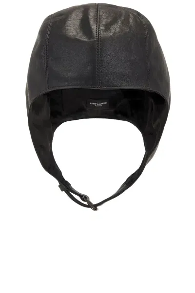 Saint Laurent Aviator Hat In Black