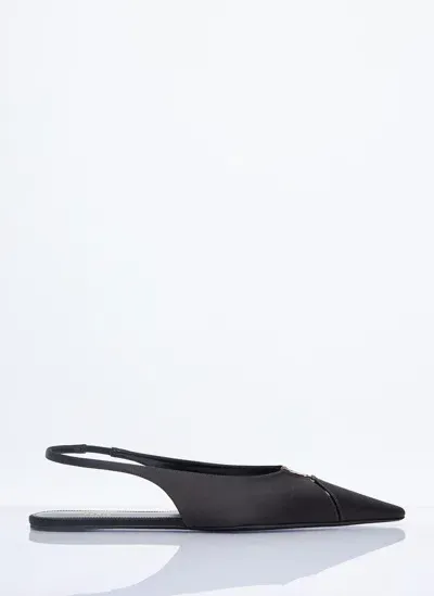 Saint Laurent Babylone Slingback Flats In Black