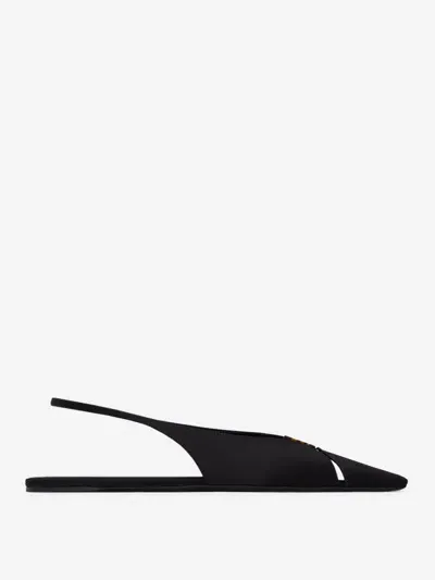 Saint Laurent Babylone Slingback Flats In Black