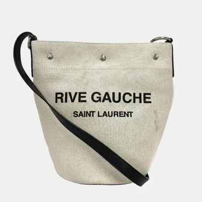 Pre-owned Saint Laurent Beige Canvas Rive Gauche Tote Bag