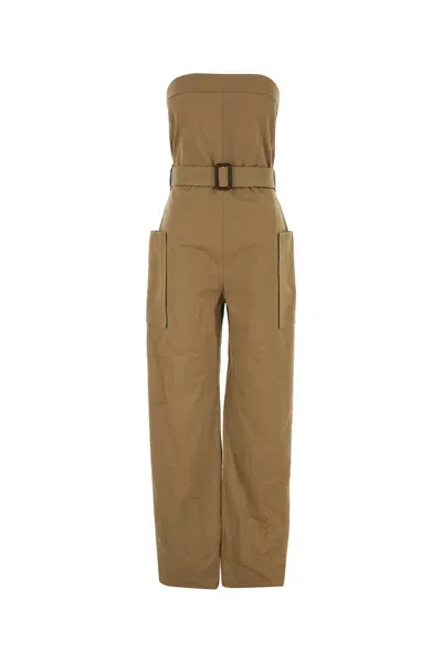 Saint Laurent Beige Gabardine Jumpsuit