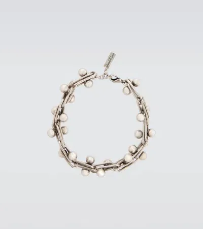 Saint Laurent Bell Charm Bracelet In Silver