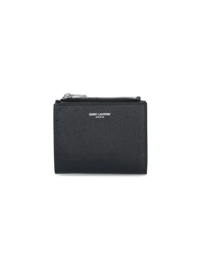 Saint Laurent Bi-fold Logo Wallet In Black  