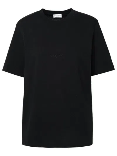 Saint Laurent Oversized Cotton T-shirt In Black