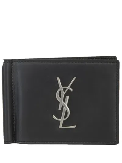 Saint Laurent Black Leather Card Holder