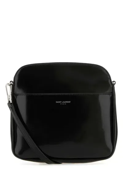 Saint Laurent Black Leather  Paris Mini Crossbody Bag