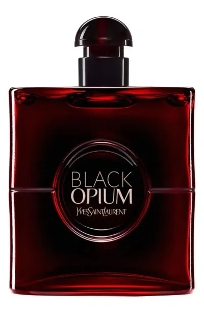 Saint Laurent Yves  Black Opium Eau De Parfum Over Red In White