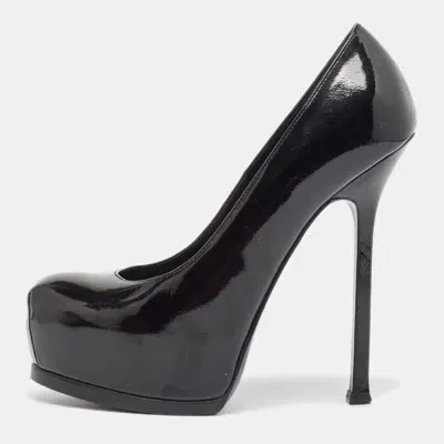 Pre-owned Saint Laurent Black Patent Leather Tribtoo Pumps Size 36