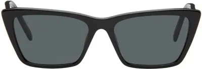 Saint Laurent Black Sl 737 Mica Thin Sunglasses In 001 Black