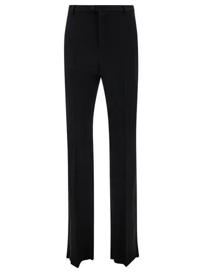 Saint Laurent Man Black Grain De Poudre Pant