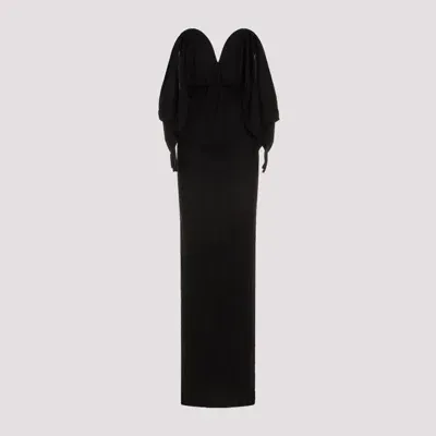 Saint Laurent Viscose Long Dress In Black