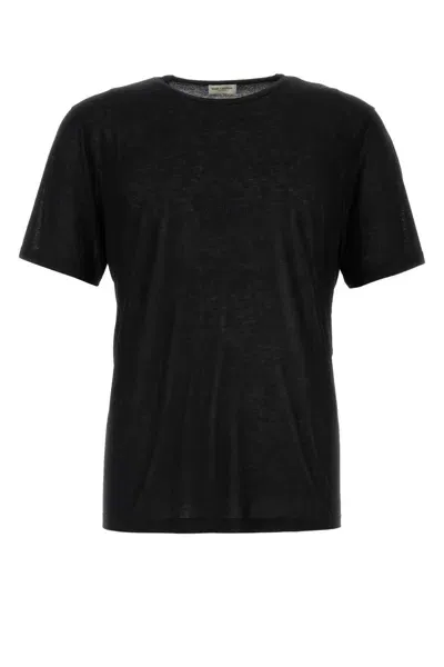 Saint Laurent Black Viscose T-shirt