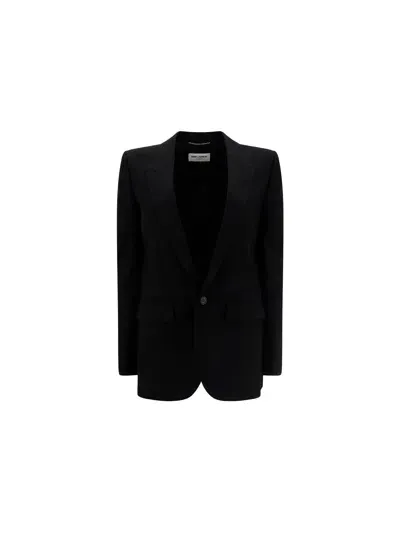 Saint Laurent Blazer Jacket In Black