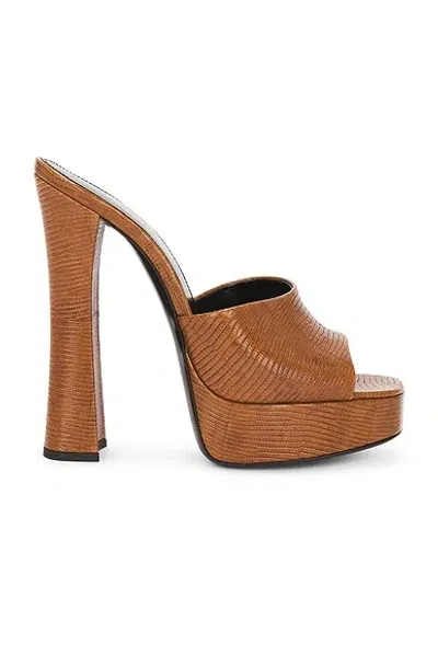 Saint Laurent Boogie Platform Sandal In Syrup Brown