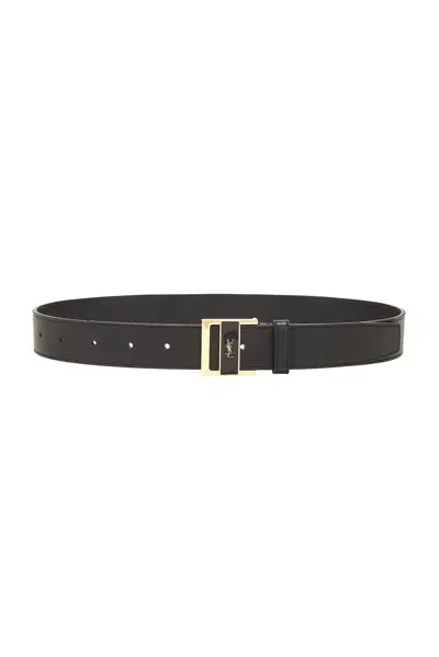 Saint Laurent Boucle Gio Belt In Nero