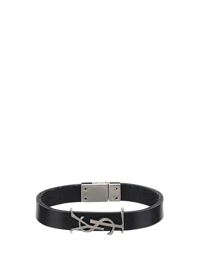 Saint Laurent `cassandre` Bracelet In Black  