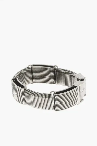 Saint Laurent Brass Silver-effect Bracelet In Metallic