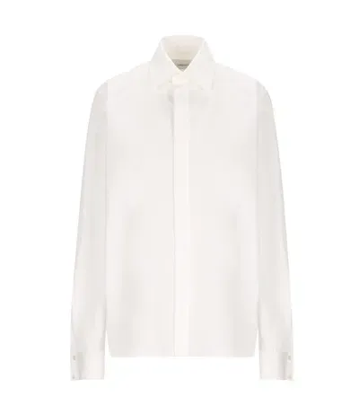 Saint Laurent Buttoned Long In White