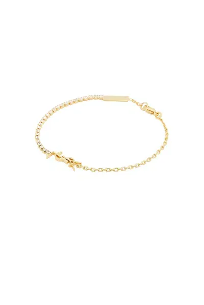 Saint Laurent Cable Chain Bracelet In Dore & Crystal