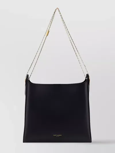 Saint Laurent Calfskin Chain Shoulder Bag In Nero