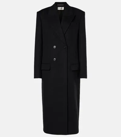 Saint Laurent Cashmere And Wool Felt Coat In Black