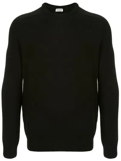 Saint Laurent Cashmere Crew Neck Sweater In Black